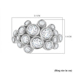 White Cubic Zirconia Ring in Rhodium Overlay Sterling Silver 3.11 Ct.