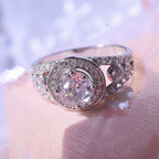 Lustro Stella - White Cubic Zirconia Ring in Rhodium Overlay Sterling Silver