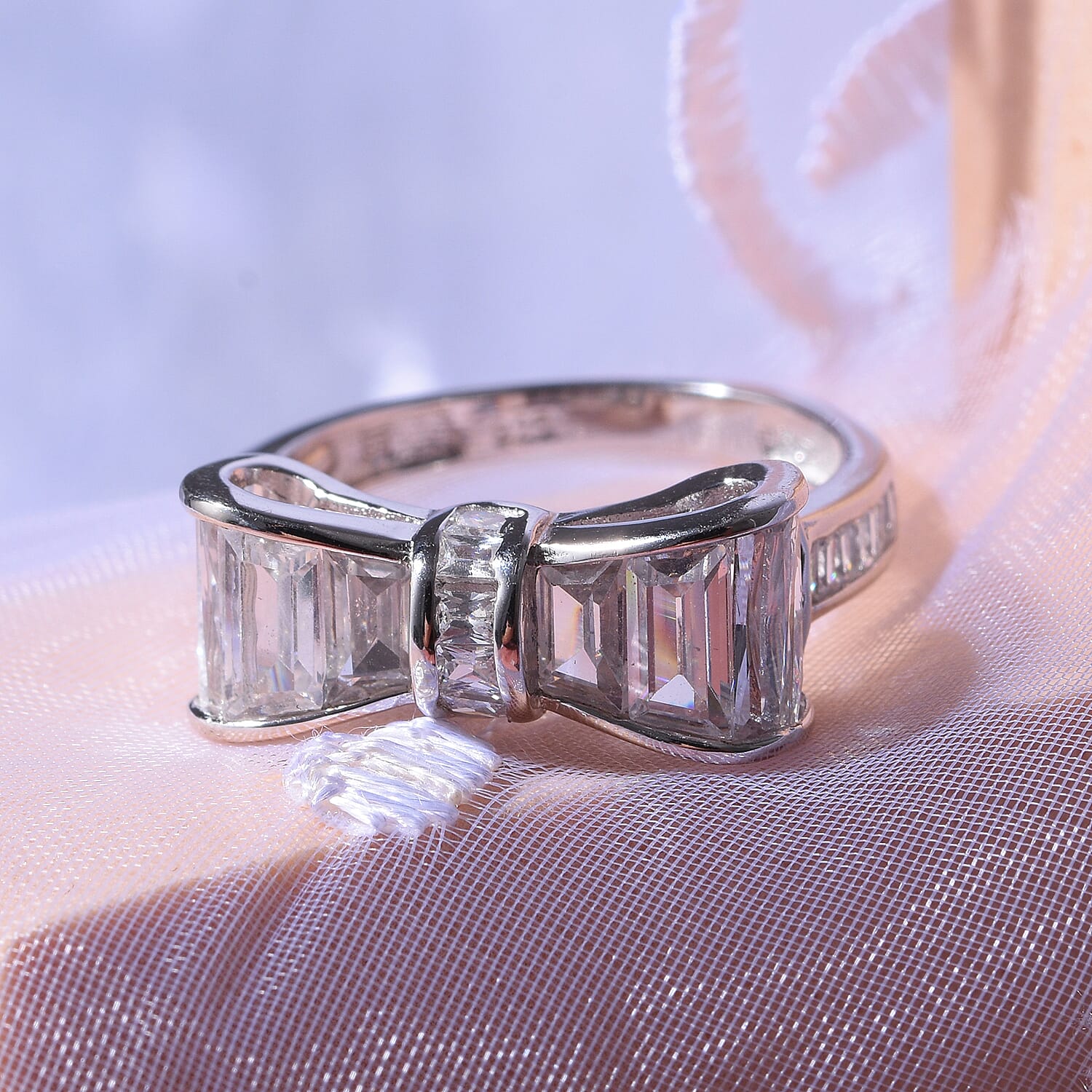White Cubic Zirconia Ring in Rhodium Overlay Sterling Silver 7814424 1