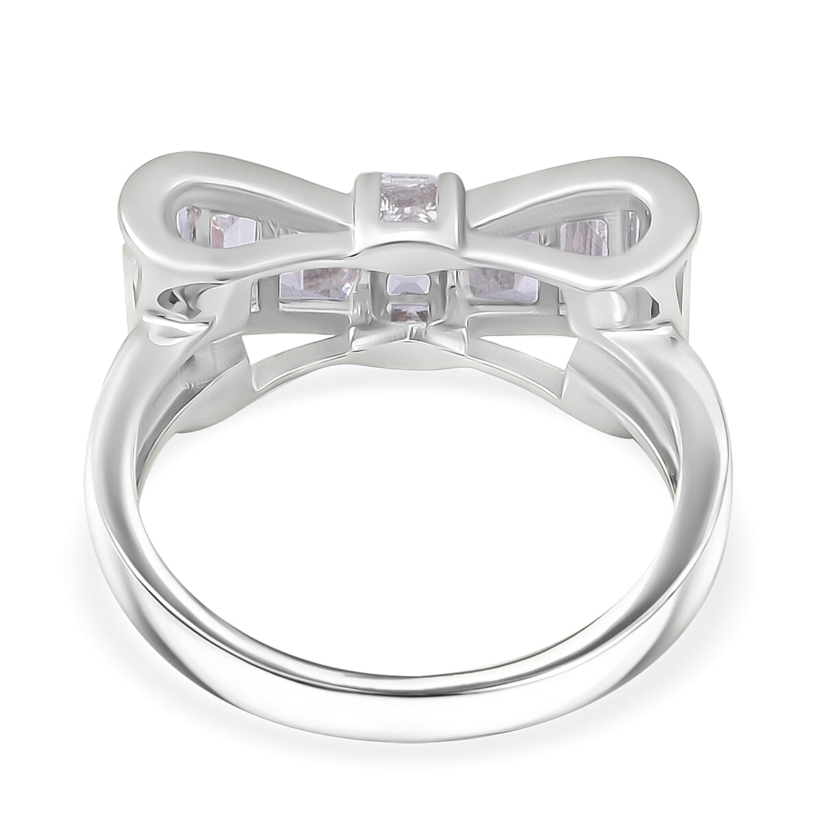 White Cubic Zirconia Ring in Rhodium Overlay Sterling Silver 7814424 4