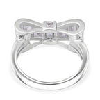 White Cubic Zirconia Ring in Rhodium Overlay Sterling Silver