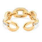 White Cubic Zirconia Interlocking Adjustable Size Ring