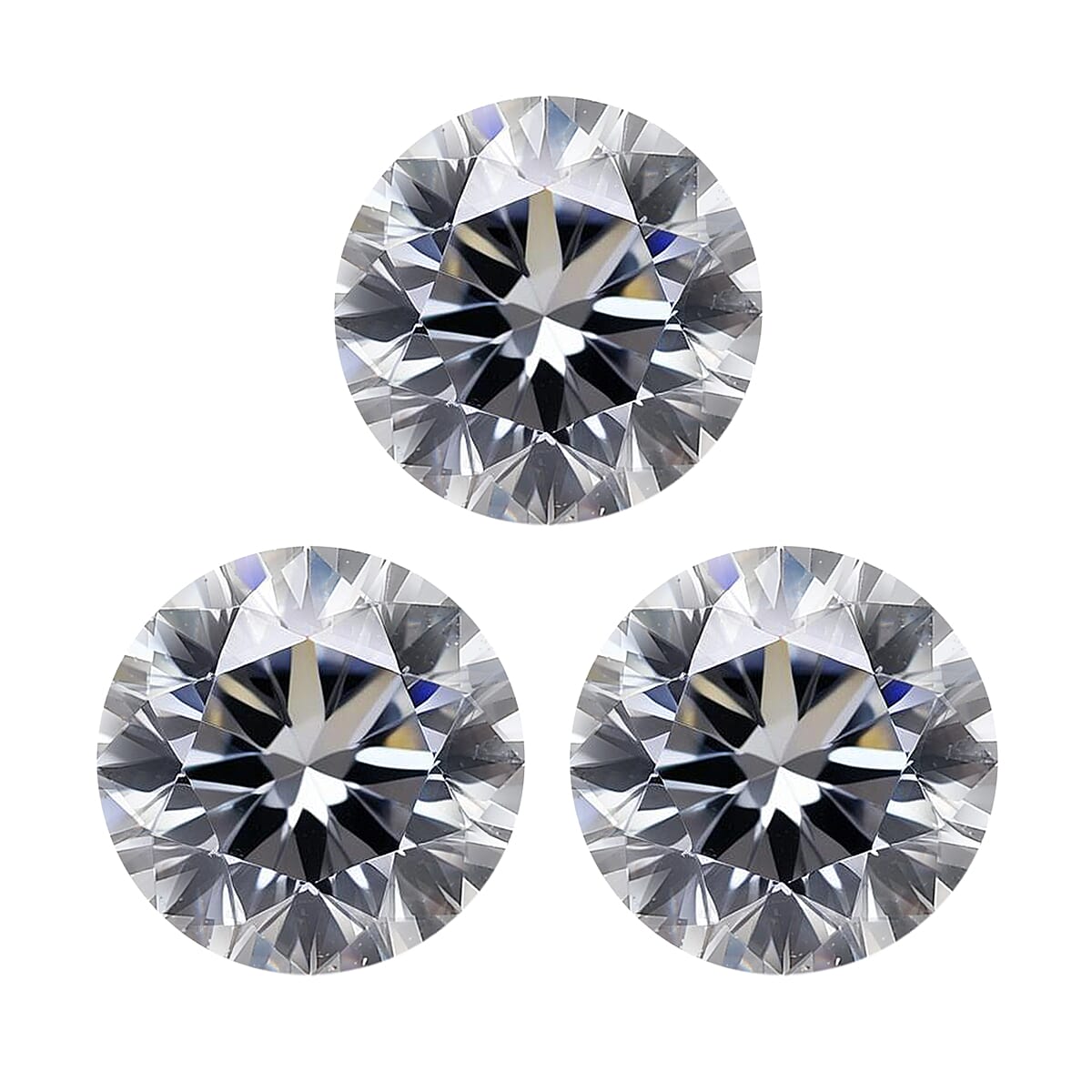 Set of 3 White Cubic Zirconia Loose Gemstones in Round Shape 1.95 Ct. (4.5 mm) 8071353 0