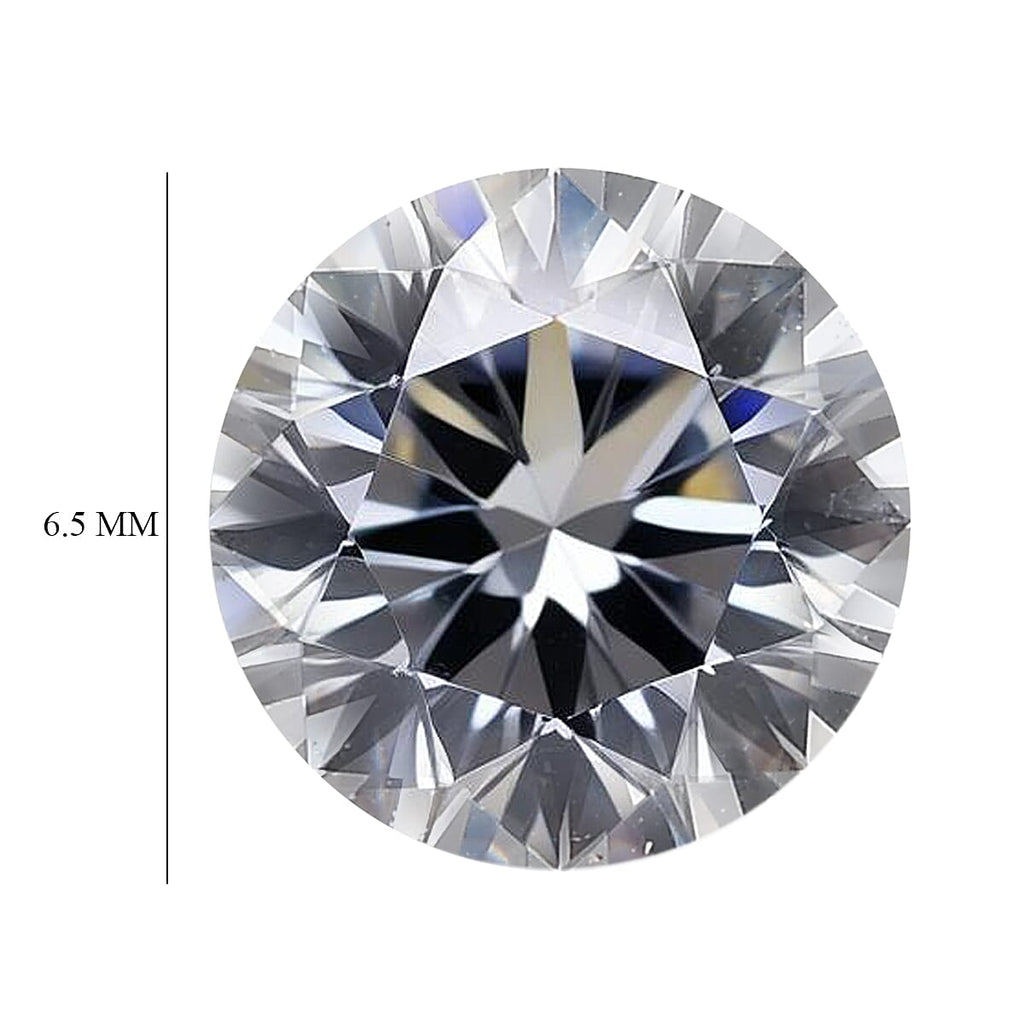 White Cubic Zirconia Round Shape Gemstone 1.7 Ct. - 6.5 mm