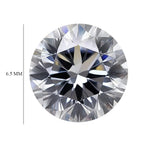 White Cubic Zirconia Round Shape Gemstone 1.7 Ct. - 6.5 mm