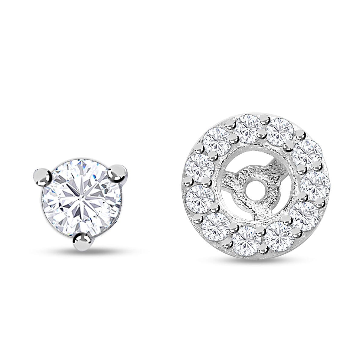 NY Closeout-Cubic Zirconia Halo Stud Earrings in Sterling Silver 1.55 Ct 7569483 5