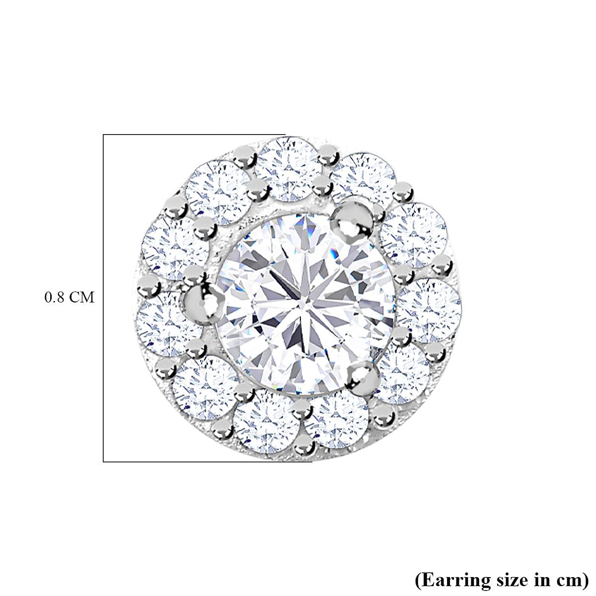 NY Closeout-Cubic Zirconia Halo Stud Earrings in Sterling Silver 1.55 Ct 7569483 6