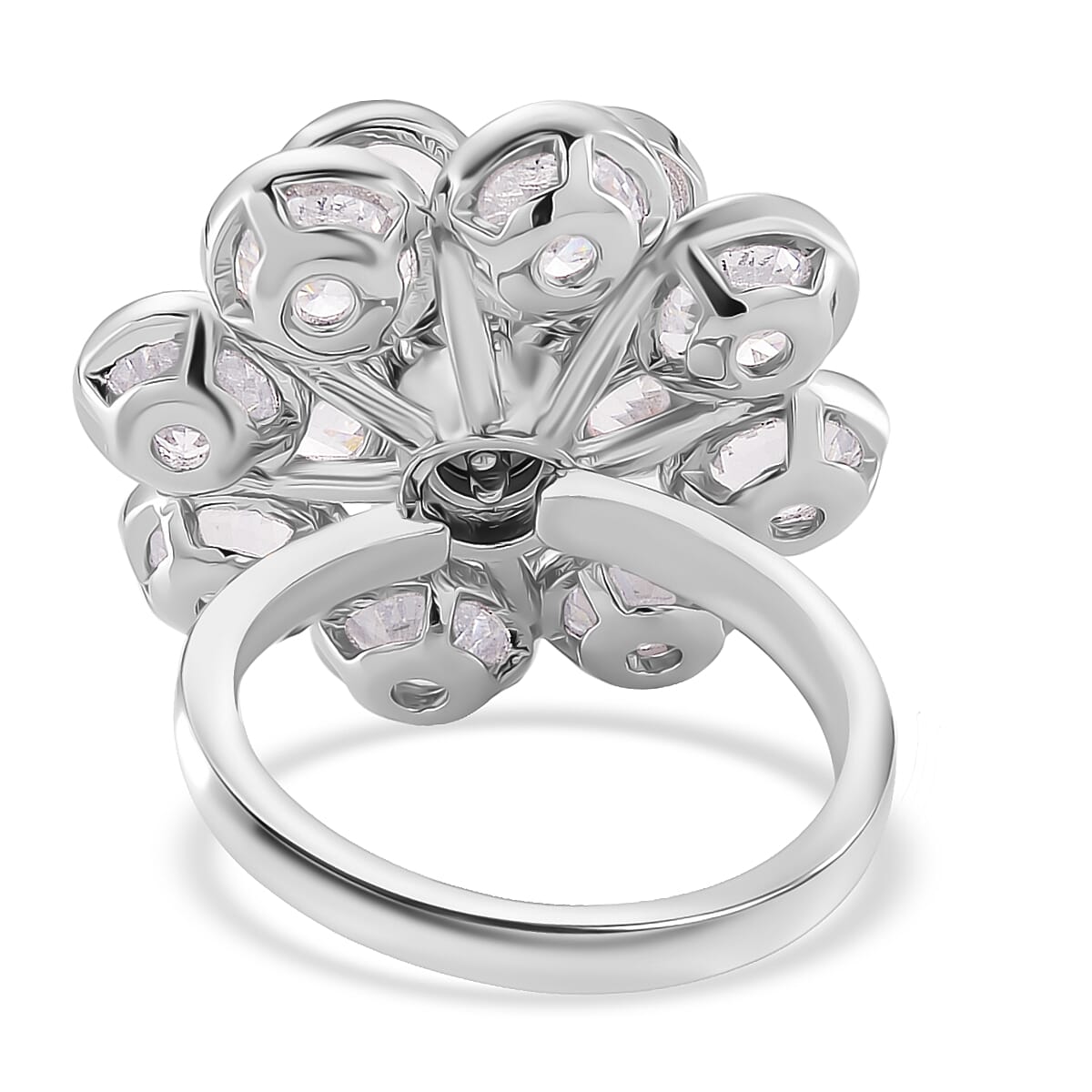 White Cubic Zirconia Spinner Adjustable Ring in Silver Tone 7.00 Ct. V32491154 5
