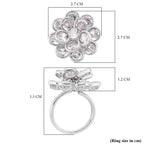 White Cubic Zirconia Spinner Adjustable Ring in Silver Tone 7.00 Ct.
