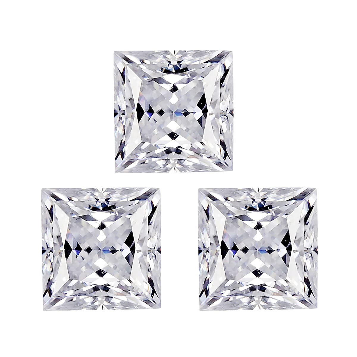Set of 3 White Cubic Zirconia Loose Gemstones in Square Shape 1.48 Ct. (4 mm) 8071357 0