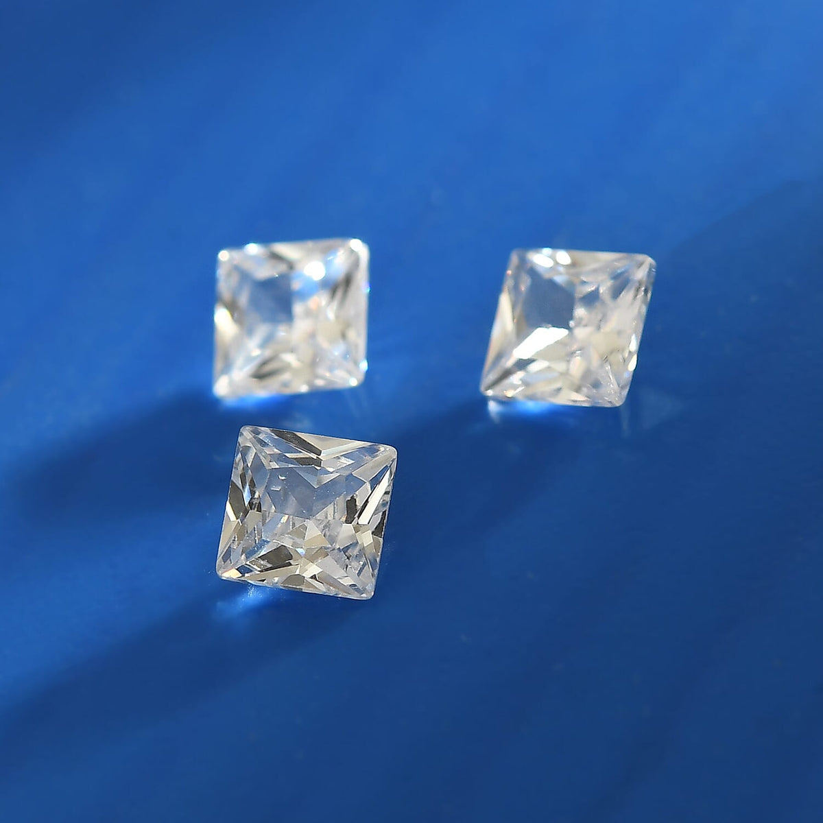 Set of 3 White Cubic Zirconia Loose Gemstones in Square Shape 1.48 Ct. (4 mm) 8071357 1