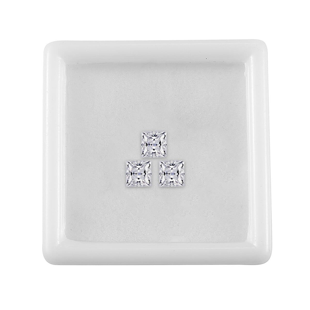 Set of 3 White Cubic Zirconia Loose Gemstones in Square Shape 1.48 Ct. (4 mm) 8071357 3