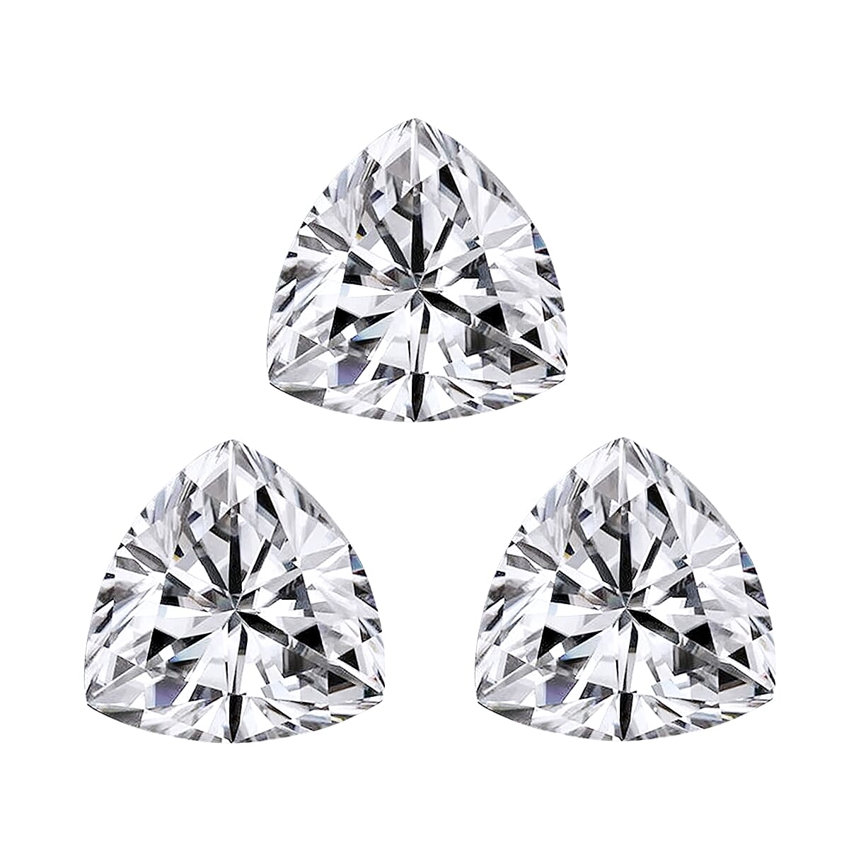Set of 3 White Cubic Zirconia Loose Gemstones in Trillion Shape 2.32 Ct. (5 mm) 8071358 0
