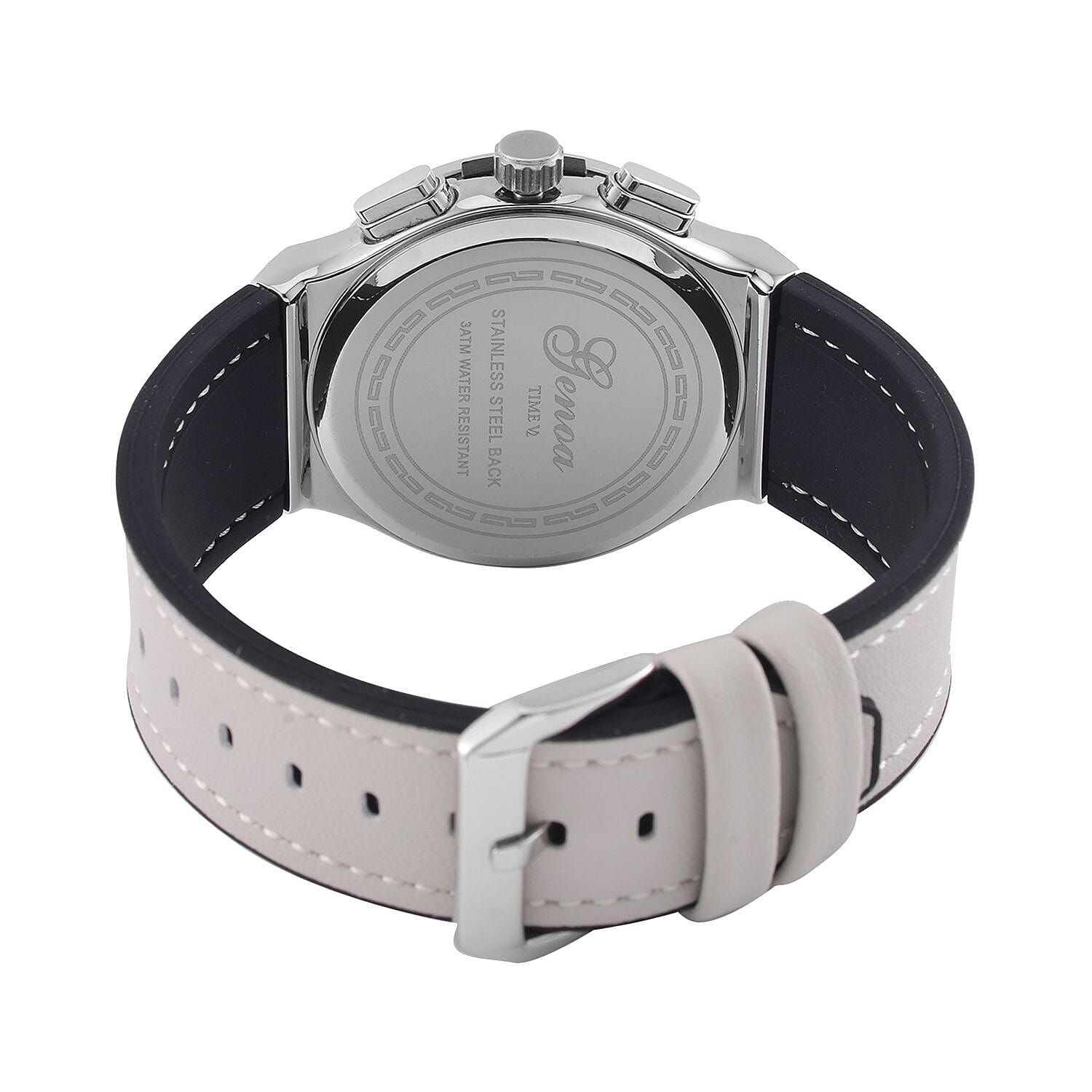 GENOA Time V2 Multifunction Movement Embellished with White CZ WR Watch in Silver Tone with Grey Silicone Strap 7620604 5
