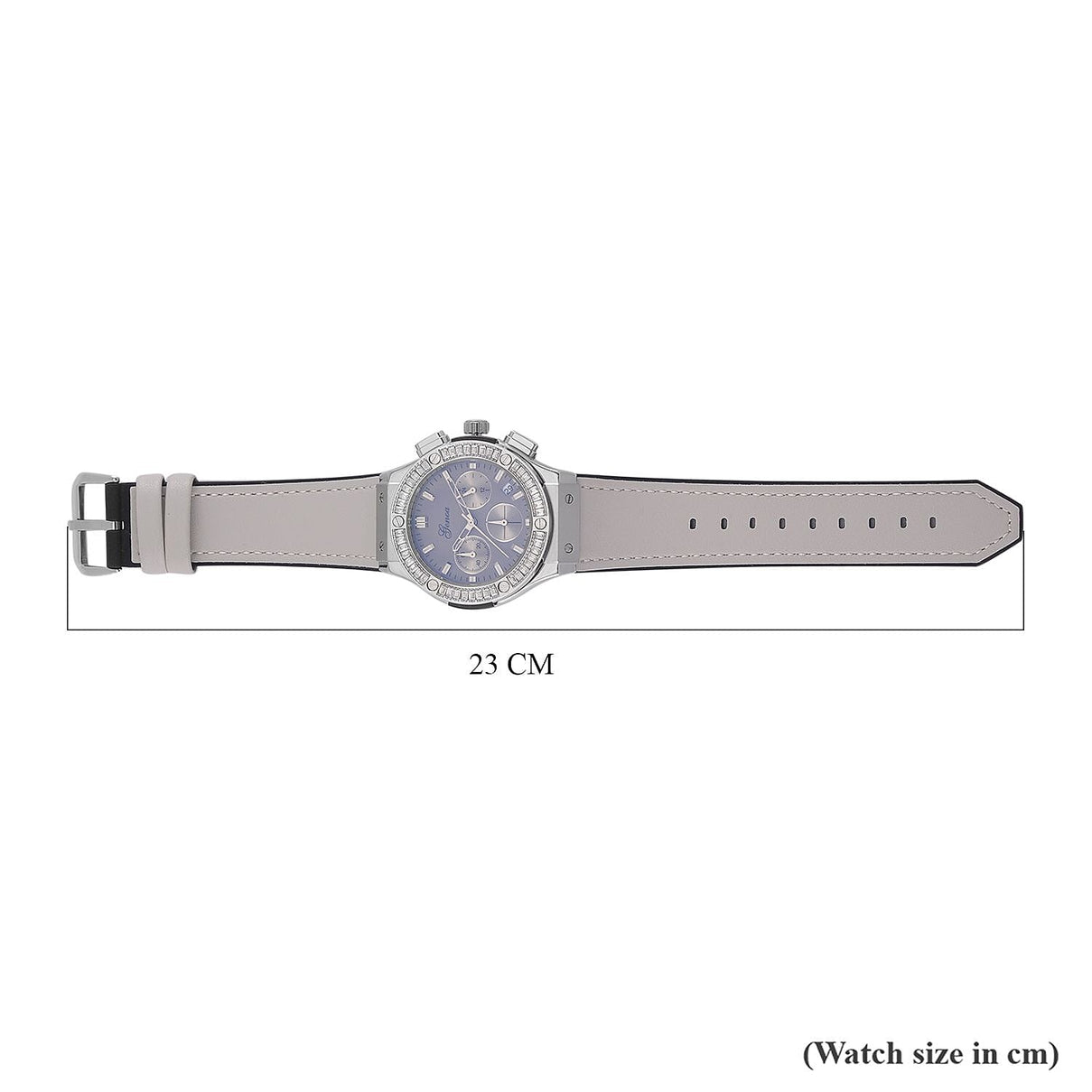 GENOA Time V2 Multifunction Movement Embellished with White CZ WR Watch in Silver Tone with Grey Silicone Strap 7620604 6