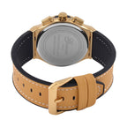GENOA Time V2 Multifunction Movement Embellished with White CZ WR Watch in Gold Tone with Gold Silicon Strap