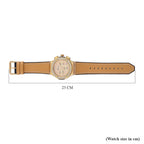 GENOA Time V2 Multifunction Movement Embellished with White CZ WR Watch in Gold Tone with Gold Silicon Strap