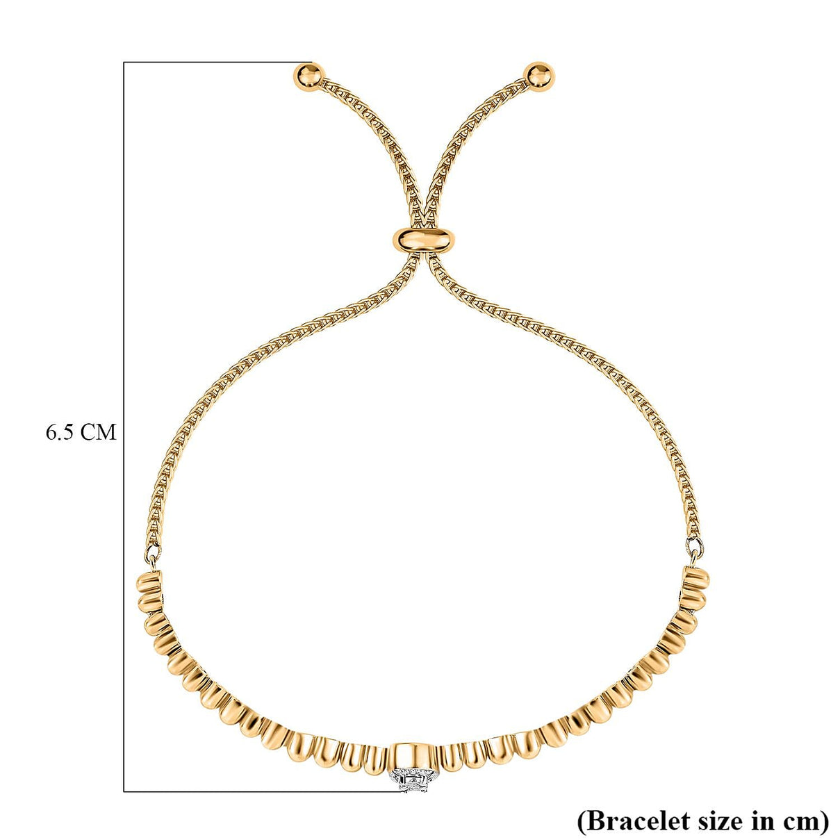 Natural White Diamond Adjustable Chain Bracelet - GoldTone 8037408 5
