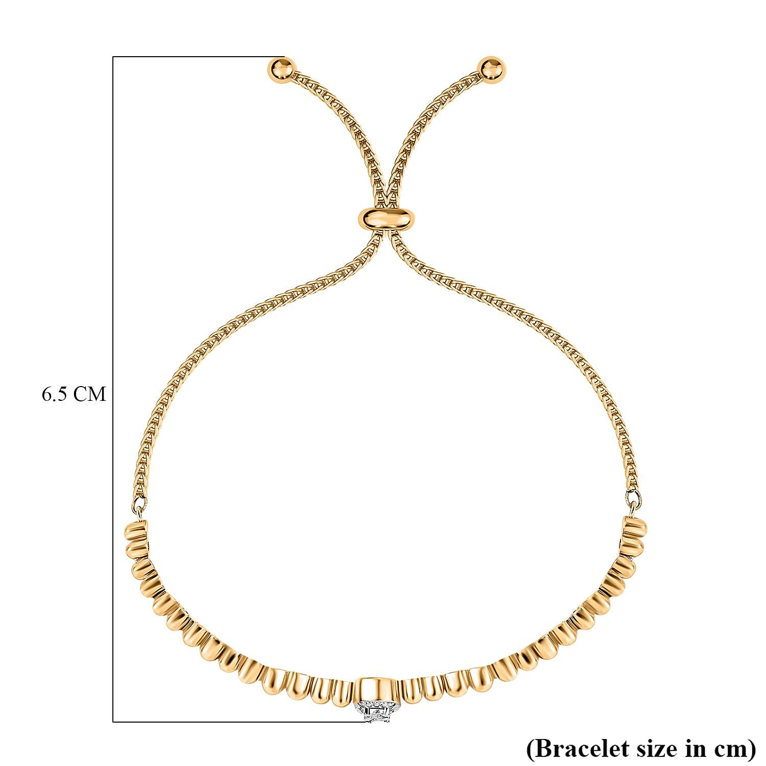 Natural White Diamond Adjustable Chain Bracelet - GoldTone 8037408 5