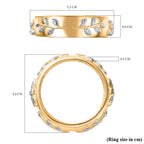 Diamond Floral Band Ring in Yellow Gold Tone