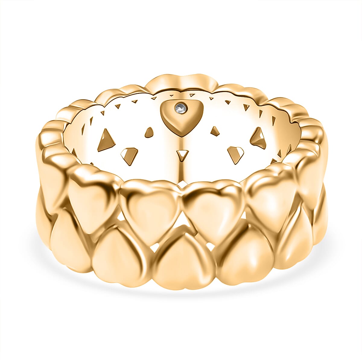 Natural White Diamond Heart Band Ring in Yellow Gold Tone 7970313 4