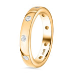 White Diamond Full Eternity Band Ring in Yellow Gold Tone
