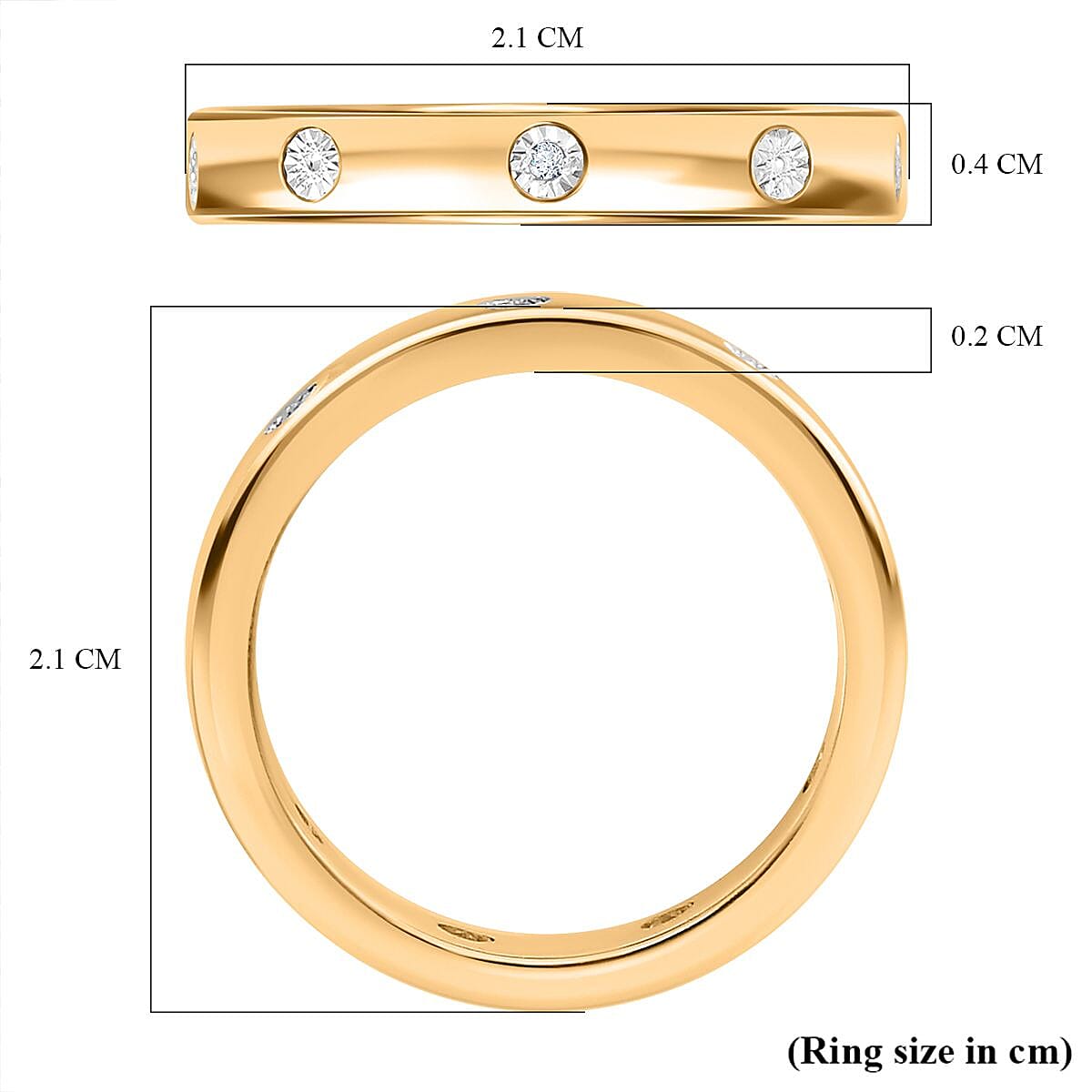 White Diamond Wedding Band Ring in Pure Yellow Brass 7894995 5