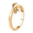 Diamond Hand Bypass Ring in 18K Vermeil Yellow Gold Plated Sterling Silver