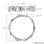 Diamond Band Move Link Ring in Sterling Silver