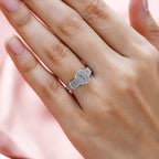 Diamond Band Ring in Platinum Overlay Sterling Silver