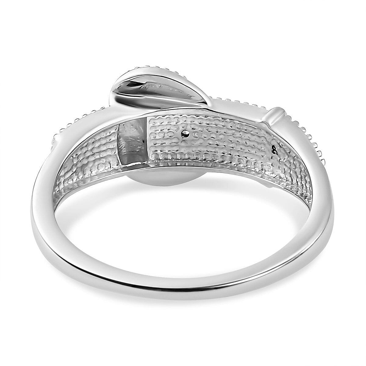 Diamond Band Ring in Platinum Overlay Sterling SilverÂ  7251869 4
