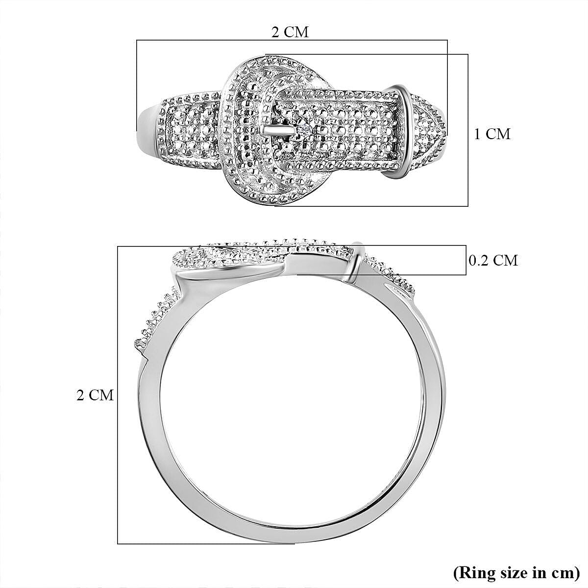 Diamond Band Ring in Platinum Overlay Sterling SilverÂ  7251869 5
