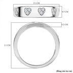 White Diamond  Band Ring in Platinum Overlay Sterling Silver 0.10 ct  0.096  Ct.