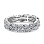 Designer Inspired - Diamond Fire Cracker Band Ring in Platinum Overlay Sterling Silver 1.05 Ct