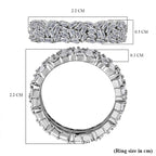 Designer Inspired - Diamond Fire Cracker Band Ring in Platinum Overlay Sterling Silver 1.05 Ct