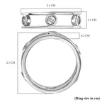 Diamond 6 Stone Band Ring in Rhodium Overlay Sterling Silver