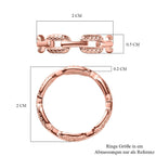 Diamond Link Band Ring in 18K Vermeil Rose Gold Plated Sterling Silver