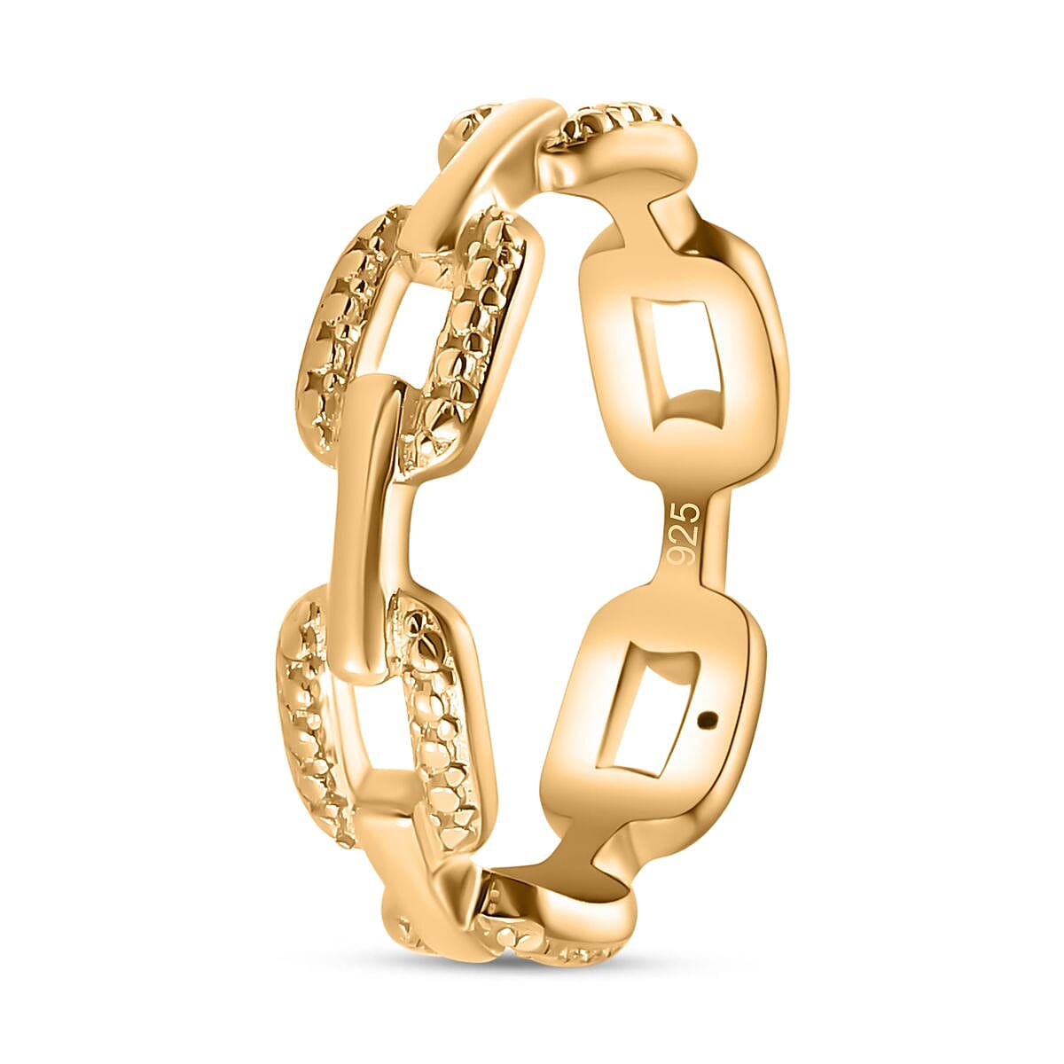 Diamond Link Band Ring in 18K Vermeil Yellow Gold Plated Sterling Silver 7665124 9