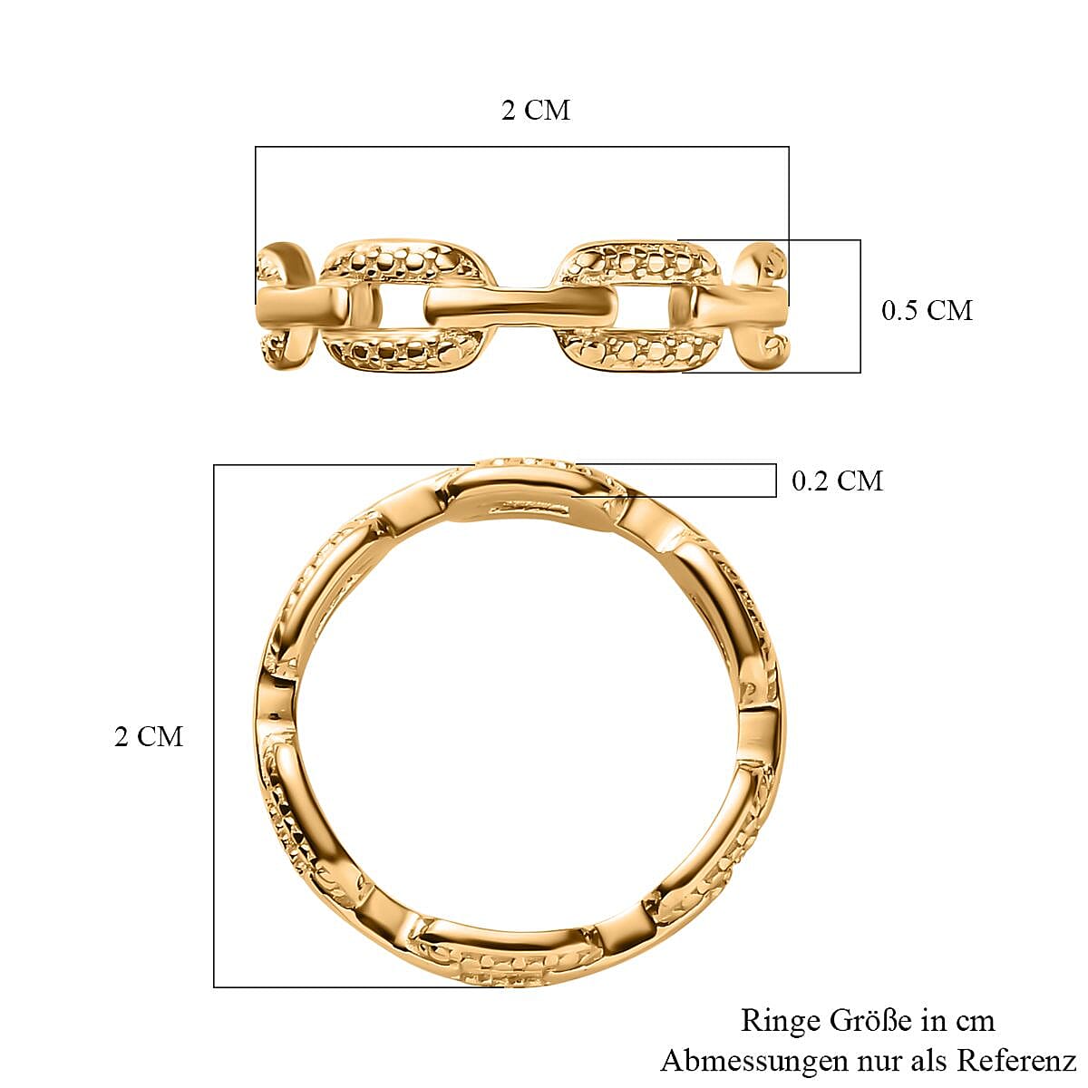 Diamond Link Band Ring in 18K Vermeil Yellow Gold Plated Sterling Silver 7665124 11