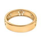 Diamond Floral Band Ring in 18K Vermeil Yellow Gold Plated Sterling Silver