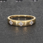 White Diamond Band Ring in Yellow Gold Vermeil Sterling Silver