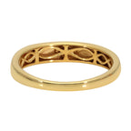 White Diamond Band Ring in Yellow Gold Vermeil Sterling Silver