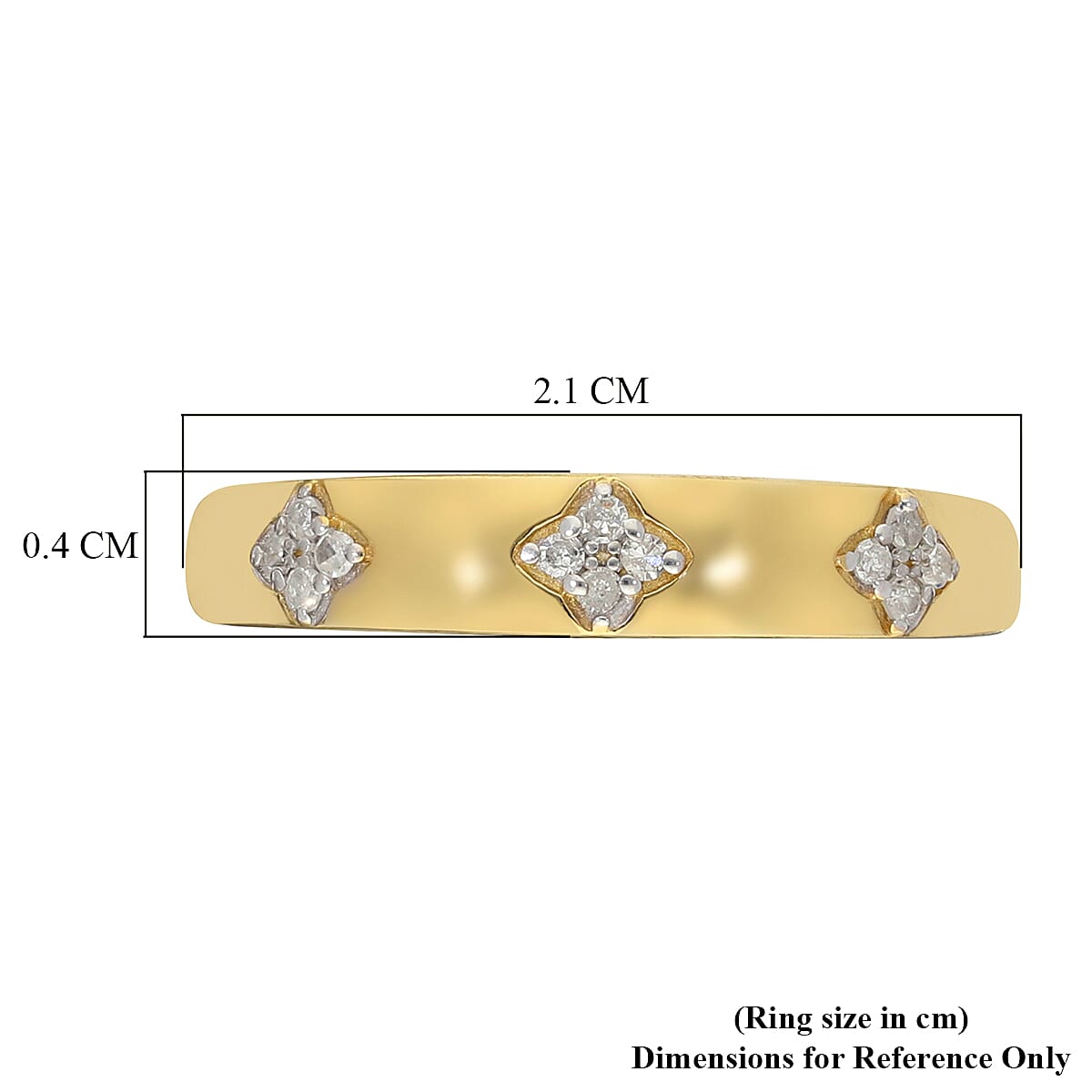 White Diamond Band Ring in Yellow Gold Vermeil Sterling Silver 3745230 6