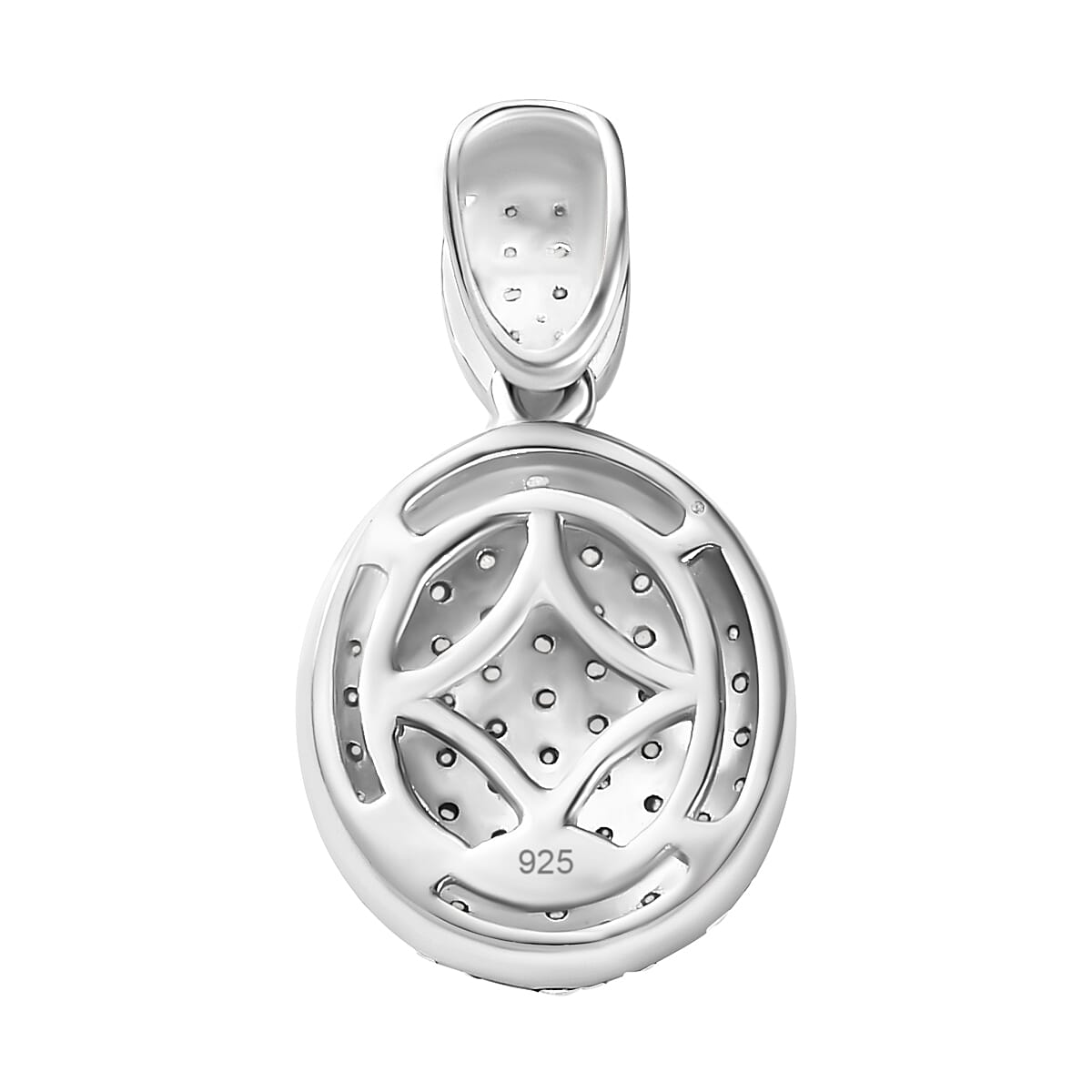 Blue &amp; White Diamond Pendant in Platinum Overlay Sterling Silver 0.52 Ct. 7750564 5