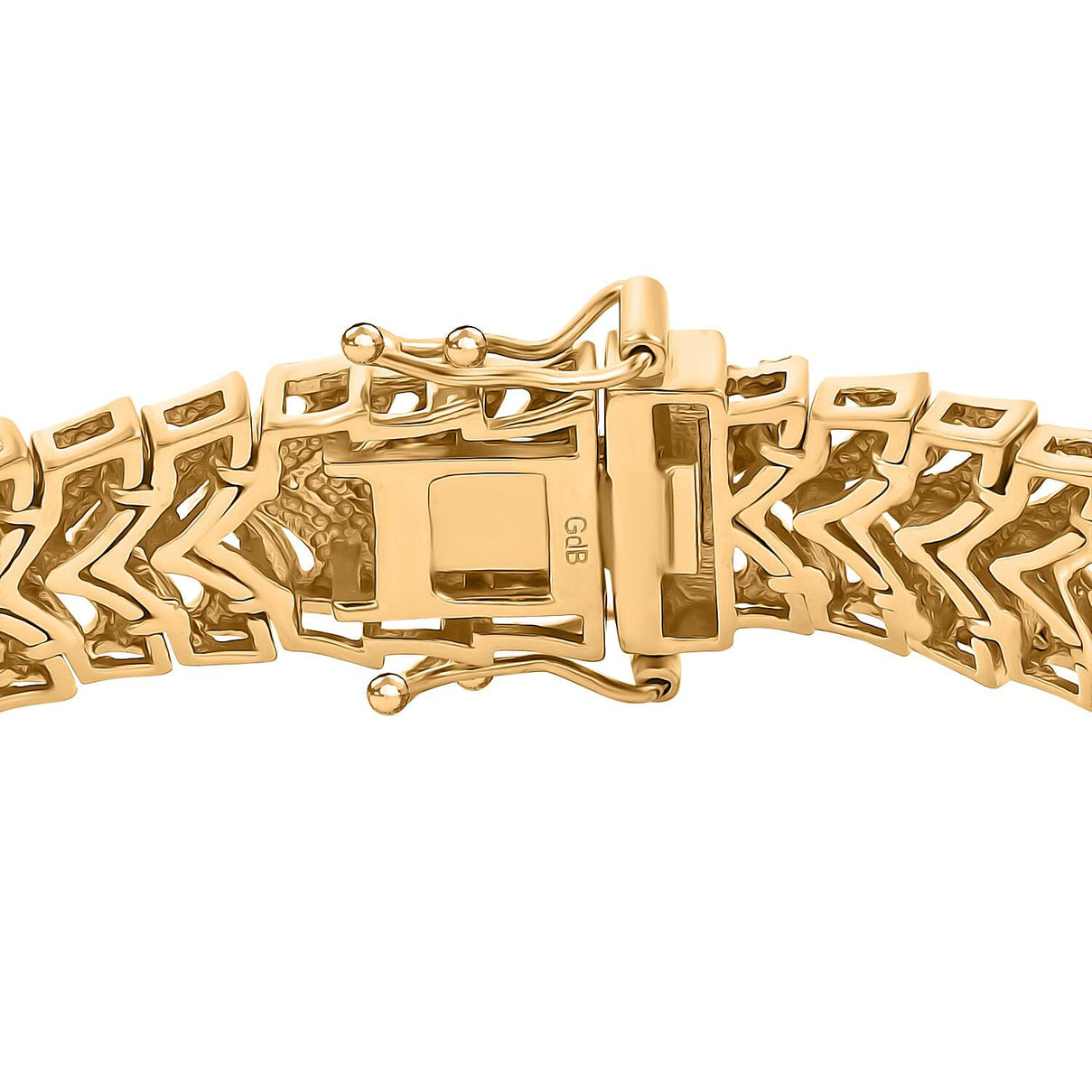 White Diamond Bracelet (Size - 7.5) with Lock Box in Yellow Gold Flash &amp; Silver Plating 8018067 3