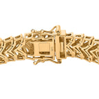 White Diamond Bracelet (Size - 7.5) with Lock Box in Yellow Gold Flash & Silver Plating