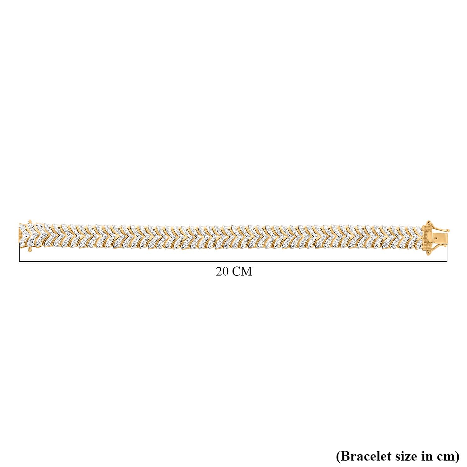 White Diamond Bracelet (Size - 7.5) with Lock Box in Yellow Gold Flash &amp; Silver Plating 8018067 4