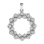 Designer Inspired Deal- BUBBLE Pendant Natural Diamond in Platinum Overlay Sterling Silver
