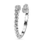 White Diamond  Bypass Ring in Platinum Overlay Sterling Silver 0.04 ct  0.040  Ct.