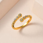 Diamond Bypass Ring in 18K Vermeil YG Plated Sterling Silver